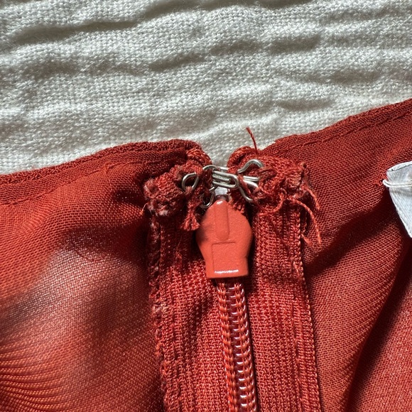 Zara Burnt Orange and White Polka Dot Jumpsuit - Picture 11 of 13